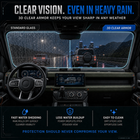 Protection de pare-brise extérieure en polycarbonate Defender 70Mil prédécoupée sur mesure avec surface à revêtement dur pour voiture