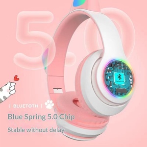 Auriculares para juegos con orejas de gato luminosas Cool <span class=keywords><strong>Puda</strong></span> STN28, superventas transfronterizos, batería de ultra larga duración, impermeables 5.0 - Product Image 5