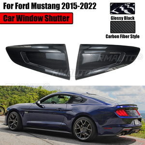 Car Rear Louver Trim for Ford Mustang 2015-2022 Windows <b>Shutter</b> Cover Vent Scoop Carbon Fiber Style Decoration Accessories - Product Image 1