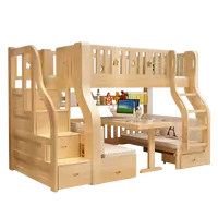 लड़कियों के लिए बच्चों के बेडरूम फर्नीचर ठोस लकड़ी डबल जुड़वां चारपाई बेड बच्चों