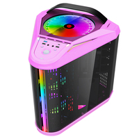 Boîtier d'ordinateur de bureau en plastique ATX entièrement transparent Internet Cafe E-Sports Gaming RGB Lighting Refroidissement par eau