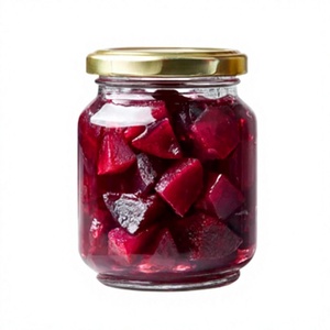 Rodajas de remolacha encurtida encurvada y sazonada de primera calidad en agua y vinagre, en tarro de cristal, marca privada, fabricante OEM - Product Image 1