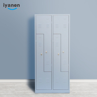 Verrouillable extérieur balai meuble de rangement 2 portes 4 étagères outil de jardin patio en acier en métal armoire casier de nettoyage