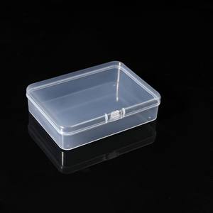 Boîte de rangement en plastique transparent Guka 9x6x1,8 cm, boîte à bijoux rectangulaire en PP avec couvercle à rabat, petit bac de rangement - Product Image 5