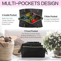 Kit de couture, sac à fil, sac à crochet, organiseur de fil, porte-accessoires pour le crochet, polyester