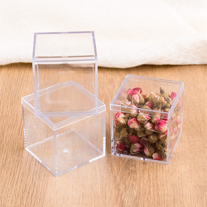 Boîte en plastique transparente de qualité alimentaire personnalisée, petite boîte carrée transparente anti-poussière avec couvercle - Product Image 1