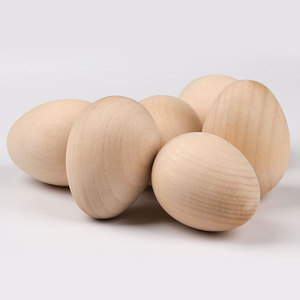Uova di Pasqua in Legno Non Finite per Decorazioni Fai-da-Te, Materiali per Disegno Creativo, OEM/ODM - Product Image 1