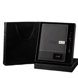 Personalizado de luz LED logotipo Powernbank Notebook organizador regalo con paquete de caja para regalo evento USB Cartera de <span class=keywords><strong>Agenda</strong></span> - Product Image 1