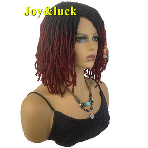 Prix de gros d'usine Perruque quotidienne tressée pour femmes Mignon Mini <span class=keywords><strong>dread</strong></span> locs Perruque Bourgogne Synthétique Africaine Noir Femmes Perruques Dreadlock - Product Image 3