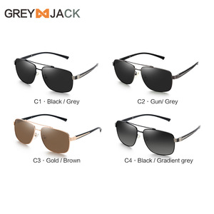 Lunettes de soleil polarisées pour hommes, monture métallique double pont, verres TAC UV400, monture complète or et noir, style cycliste - Product Image 5