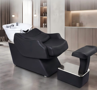 Fauteuil de lavage de cheveux moderne de luxe avec design ergonomique, fonctionnalités réglables, bac profond pour salon, hôtel, supermarché