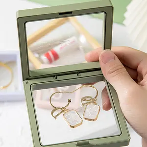 Emballage de boîte cadeau de bijoux imprimé de logo personnalisé boîte de rangement de bijoux transparente en PE pour insigne broche anneau