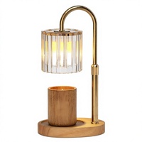 Lampe de table LED chauffe-bougie électrique, veilleuse à intensité variable, diffuseur d'aromathérapie pour cire fondante avec ampoule remplaçable, veilleuse de bureau avec minuterie