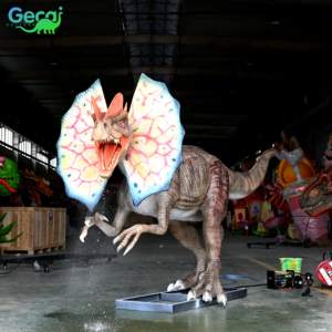 Gecai <span class=keywords><strong>Jurassic</strong></span> Dino <span class=keywords><strong>Park</strong></span> Animatronic Dilophosaurus modelo en venta - Product Image 2