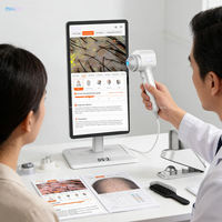 Analizador de Cuero Cabelludo con IA, Dispositivo de Análisis Facial y Capilar de Mano con Aumento de 50x para Uso Doméstico y Salones de Belleza