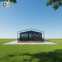Maison conteneur de luxe préfabriquée prête à l'emploi, extensible, à structure en acier, bâtiment modulaire, unité d'habitation complémentaire