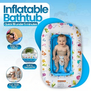 Baignoire gonflable pour bébé en PVC 50*25*19 CM, pliable, sûre, avec siège antidérapant en forme de selle, baignoire de voyage pour tout-petits - Product Image 3