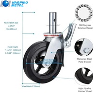Hanpiao 3 "4" 5 "6" 8 "roulette pivotante de frein roue de verrouillage industrielle pour chariot roulettes PU