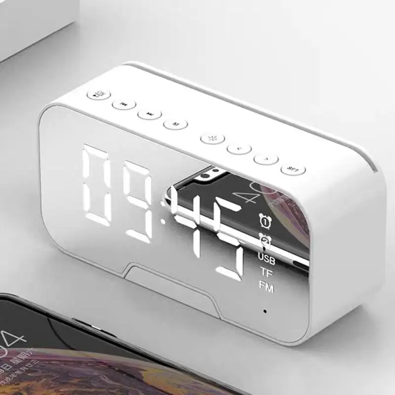 2023 مكبرات صوت بخاصية البلوتوث LED شاشة ديجيتال النوم الموقت مع غفوة وظيفة ل ساعة تنبيه مكبر الصوت اللاسلكي