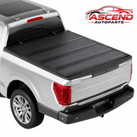 Bâche de benne manuelle à profil bas, pliable en quatre parties, en aluminium, pour Ford F150 Crew Cab 2015-2026, pour benne de 5,5 pieds (modèle Lightning)