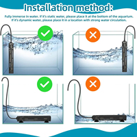 Chauffe-eau compact pour aquarium Seaoura SR-308 pour aquarium Beta, réglage facile de la température, chauffe-eau submersible avec ventouses