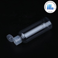 Botellas de Plástico PET Transparentes con Tapa Abatible y Serigrafía para Loción y Champú, Varios Tamaños (5ml-500ml)