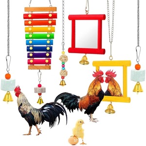 Factory-Spot sostenible ecológico loro gallina juguete pollo Molar piedra espejo xilófono para pájaro perro entrenamiento alivia roer - Product Image 1