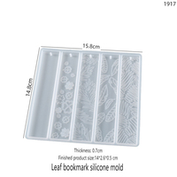 Marque-page Silicone résine moule Rectangle feuilles Texture fleur en forme époxy Silicone coulée moules 3D bricolage faisant artisanat à la main