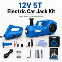 Kit automobile ODM 5T DC12V avec cric hydraulique électrique, manomètre analogique, gonfleur de pneus 35L/min et clé à chocs 400Nm