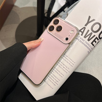 Coque de téléphone portable en verre glacé électroplaqué brillant pour iPhone 18 17 Pro Max 16 15 14 13, simple, fine, avec protection intégrale de l'objectif de l'appareil photo