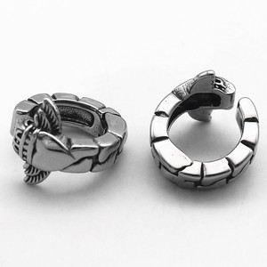 yunnique Fashionable Titanium Steel Feather <b>Cuff</b> <b>Earrings</b> Geometric Design Spring Jewelry Wholesale - Product Image 5