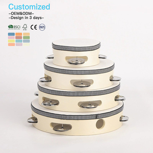 EDULAND OEM ODM Instrumentos de Percusión Educativos Montessori Orff, Juguetes de Fábrica, Pandereta de Madera de 6, 7, 8 y 10 Pulgadas para Niños - Product Image 1