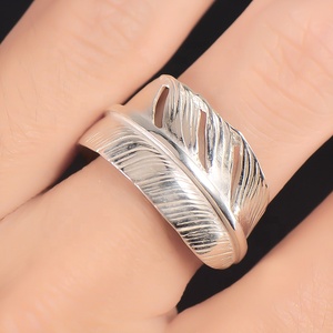 Marvelcolour Special Design <strong>Silver</strong> Jewelry S950 Sterling Eagle <strong>Feather</strong> Handicraft Free Size <strong>Ring</strong> for Men Women Fashion Wearing - Product Image 3