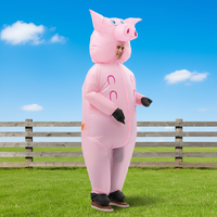 Costume de cochon gonflable pour adulte, convient aux personnes de 1,5 à 2 m de taille, idéal pour Noël, le cosplay, les fêtes, les spectacles sur scène et les bals masqués