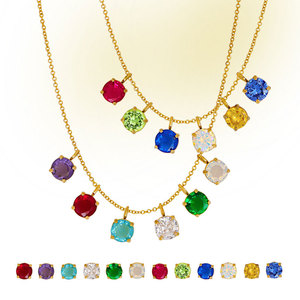 Collar de Acero Inoxidable 316L con Baño de Oro de 14k/18k y Dije de Zirconia con Piedra de Nacimiento, Diseño Inusual para Mujer - Product Image 1