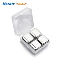 Conjunto de pedras de perfuração reutilizáveis, 4 peças, cubo uísque, aço inoxidável, gelo para refrigeração, tinta de gelo