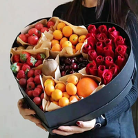 Coffret cadeau rose en satin, ensemble de deux boîtes à fleurs en forme de cœur, boîte à fleurs en forme de cœur pour la Saint-Valentin