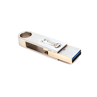 Clé USB rotative 2-en-1 OTG Type C USB-A en métal, USB 2.0, 16 Go, 32 Go, 64 Go, avec logo personnalisé, vente en gros en vrac, en stock
