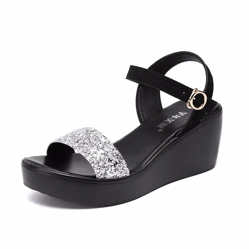 Hot Selling Leather Sandal Womens Sport Sandals wedges for women platform wedges heels stylish