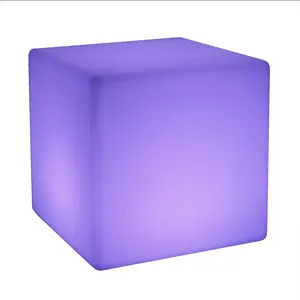Patio Furniture/ Led Cube Chair/Led Outdoor Rechargeable Modern Cube Waterproof Led Furniture Garden Sets Table Chairs