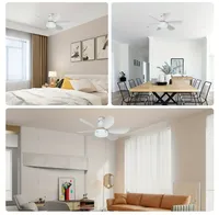Petit ventilateur de plafond à lumière avec télécommande, type vis E27, pour salon, chambre à coucher, lampes de ventilateur LED, décoration de la maison, cuisine