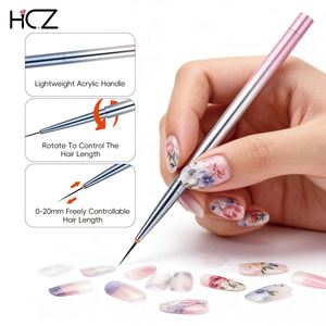 New Design Adjustable-Hair 0-20mm DIY Length Gradient Anti-acetone Acrylic Handle Fine Line Drawing Pens Nail Liner Brush - Product Image 5