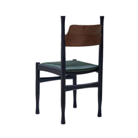 Chaise de salle à manger vintage en bois massif avec siège rembourré pour café, restaurant, hôtel