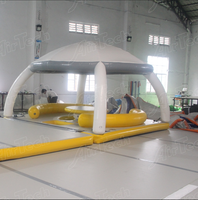 Plateforme flottante gonflable commerciale personnalisée, tente île, canapé, bâche en PVC 0,9 mm, capacité 500 kg, utilisation extérieure, aquatique