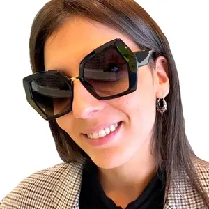 Óculos de sol feminino tamanho grande, nova moda gafas de sol para mulheres cat3 uv400