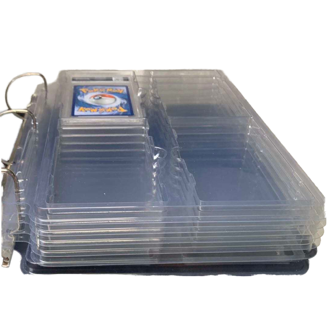 Hot Selling 3 Ring Metal Binder Popular Graded Card Slab Pages Album Folder Made From PU Material