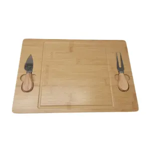 Круглая квадратная доска для резки сыра и набор ножей, горячая Распродажа, смелый бамбук, индивидуальная прямоугольная термоусадочная обертка, 1000 шт.