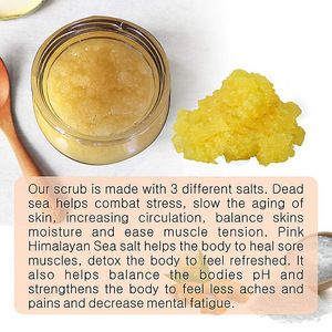 สครับขมิ้นบำรุงผิวกายแบบผลิตภายใต้แบรนด์ของลูกค้า (OEM/ODM) สูตรผลัดเซลล์ผิวกระจ่างใส ชุ่มชื้น ด้วยเชียบัตเตอร์และเกลือขัดผิวหน้า - Product Image 3