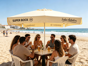 Sombrilla de Jardín Cuadrada de <span class=keywords><strong>3x3</strong></span> Metros, Fácil de Abrir y Plegar, Marca Super Bock Beer - Product Image 5