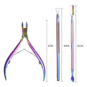 Stainless Steel Cuticle Clippers Spring Pliers Double Headed <b>Nail</b> Pusher <b>Set</b> For Manicure Pedicure Home Use Durable - Product Image 4